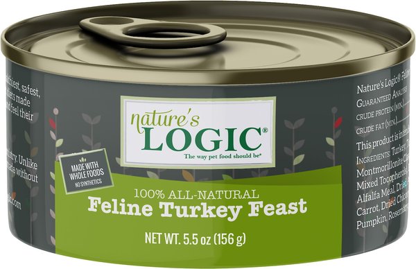 Nature's Logic Feline Turkey Feast Grain-Free Canned Cat Food, 5.5-oz, case of 24 slide 1 of 8
