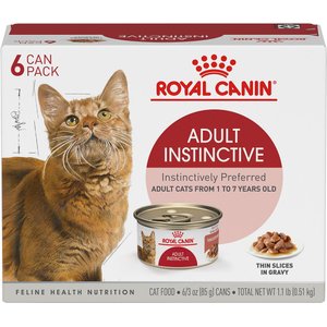 Royal Canin Feline Health Nutrition Adult Instinctive Thin Slices in Gravy Canned Cat Food, 3-oz, pack of 6