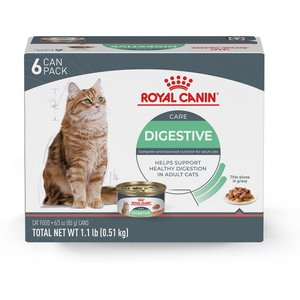 Royal Canin Feline Care Nutrition Digestive Care Thin Slices in Gravy Canned Cat Food, 3-oz, case of 6