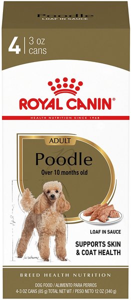 ROYAL CANIN Breed Health Nutrition Poodle Adult Loaf in Sauce Wet Dog Food 3 oz can 4 count Chewy