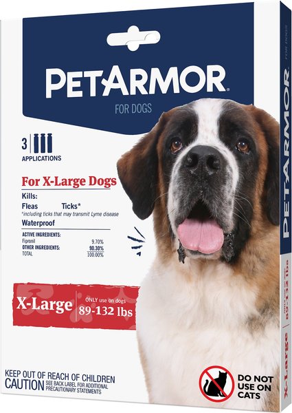 PetArmor Flea & Tick Spot Treatment for Dogs, 89 - 132 lbs, 3 Doses (3-mos. supply) slide 1 of 8