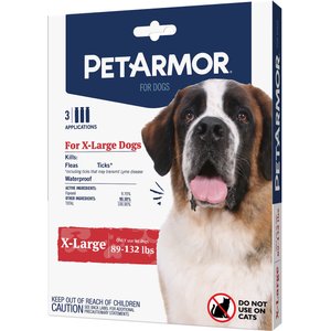 PetArmor Flea & Tick Spot Treatment for Dogs, 89 - 132 lbs, 3 Doses (3-mos. supply)