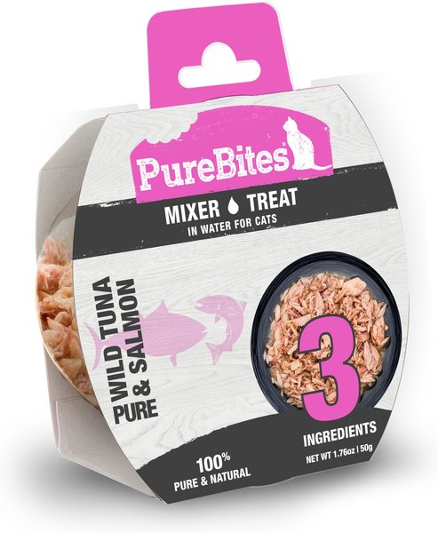PureBites Mixers 100% Wild Skipjack Tuna & Alaskan Salmon Variety Pack Cat Food Trays, 1.76-oz, case of 12 slide 1 of 9
