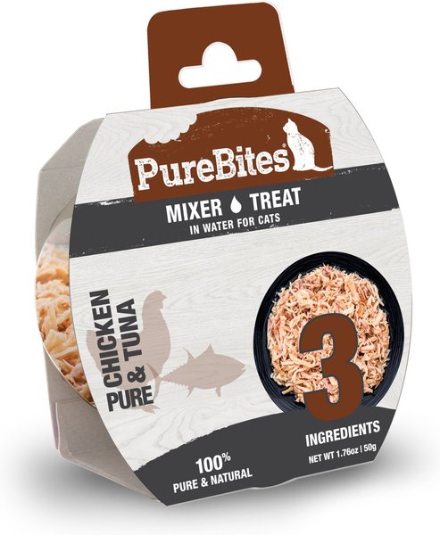 PureBites Mixers 100% Tuna & Chicken in Water Grain-Free Cat Food Trays, 1.76-oz, case of 12 slide 1 of 9
