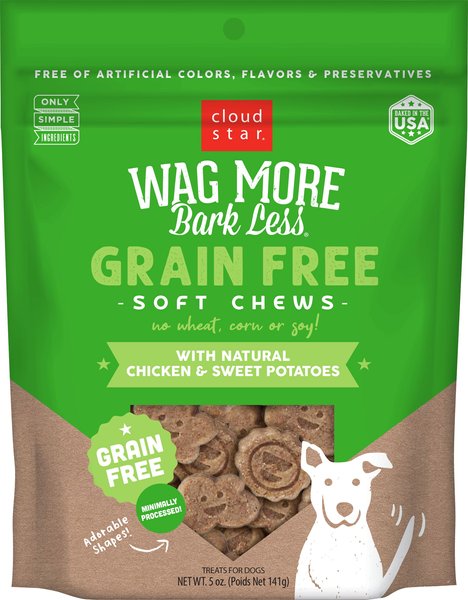 Cloud Star Wag More Bark Less Soft Chews with Chicken & Sweet Potato Grain-Free Dog Treats, 5-oz bag slide 1 of 7