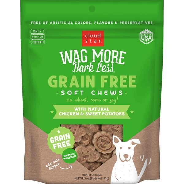 Cloud Star Wag More Bark Less Soft Chews With Peanut Butter & Apples 