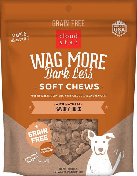 Cloud Star Wag More Bark Less Soft Chews with Savory Duck Grain-Free Dog Treats, 5-oz bag slide 1 of 6