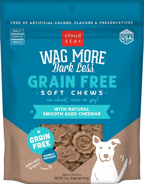 Cloud Star Wag More Bark Less Soft Chews with Smooth Aged Cheddar Grain-Free Dog Treats, 5-oz bag slide 1 of 7