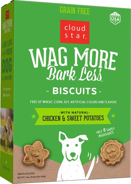 Cloud Star Wag More Bark Less Grain-Free Oven Baked with Chicken & Sweet Potatoes Dog Treats, 14-oz box slide 1 of 7