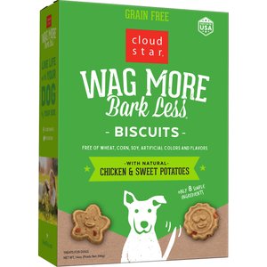 Cloud Star Wag More Bark Less Grain-Free Oven Baked with Chicken & Sweet Potatoes Dog Treats, 14-oz box