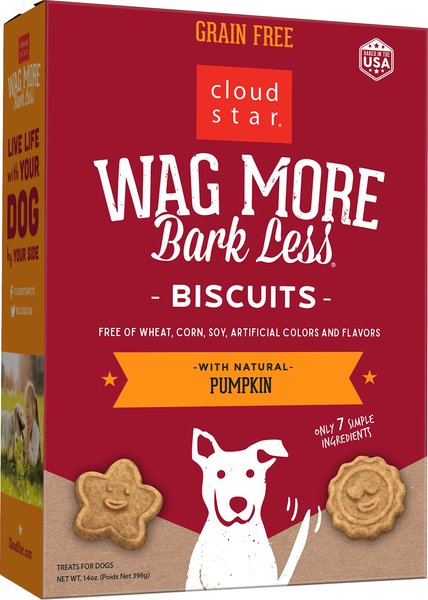 Cloud Star Wag More Bark Less Grain-Free Oven Baked with Pumpkin Dog Treats, 14-oz box slide 1 of 6