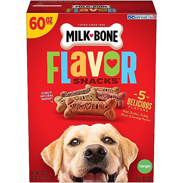 MILKBONE Flavor Snacks Large Biscuit Dog Treats, 60oz box