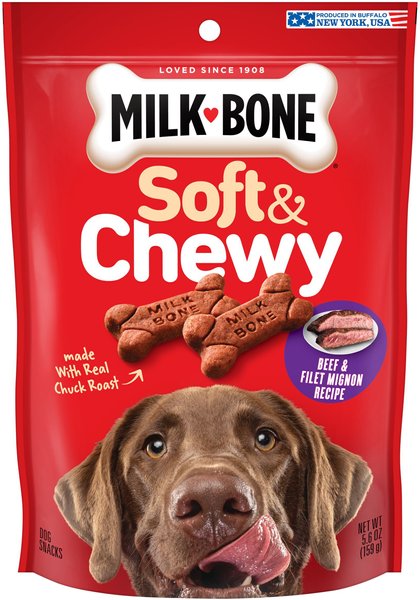 Milk-Bone Soft & Chewy Beef & Filet Mignon Recipe Dog Treats, 5.6-oz bag slide 1 of 11