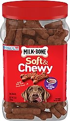 Milk-Bone Soft & Chewy Beef & Filet Mignon Recipe Dog Treats, 25-oz tub slide 1 of 9