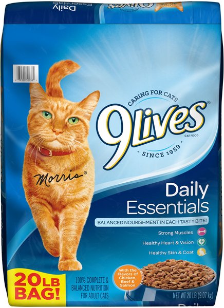 9 Lives Daily Essentials with Chicken, Beef & Salmon Flavor Dry Cat Food, 20-lb bag slide 1 of 2