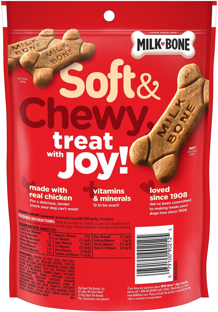 MILKBONE Soft & Chewy Chicken Recipe Dog Treats, 5.6oz bag