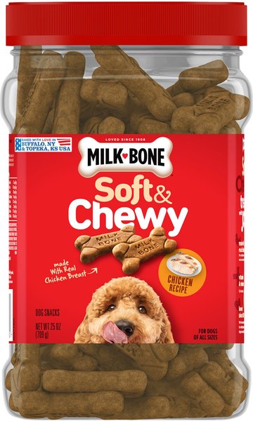 Milk-Bone Soft & Chewy Chicken Recipe Dog Treats, 25-oz tub slide 1 of 10