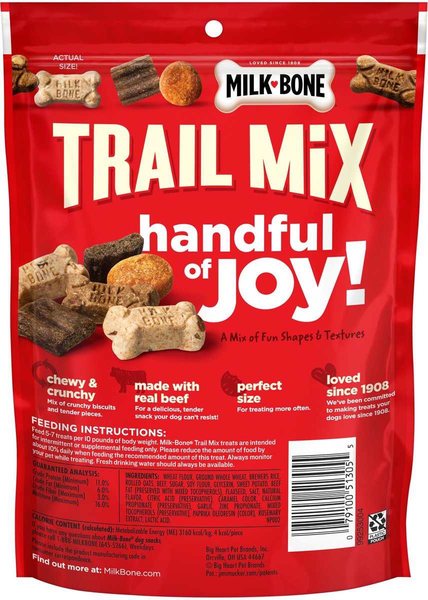 MILK BONE Trail Mix with Real Beef Sweet Potato Chewy Crunchy