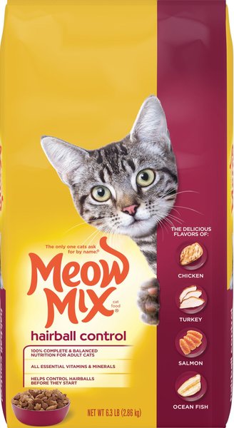 Meow Mix Hairball Control Dry Cat Food, 6.3-lb bag slide 1 of 7