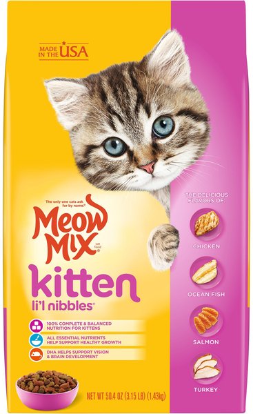 Meow Mix Kitten Li'l Nibbles Dry Cat Food, 3.15-lb bag slide 1 of 6