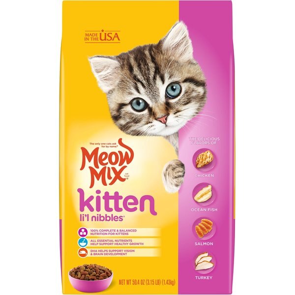 MEOW MIX Kitten Li'l Nibbles Dry Cat Food, 3.15lb bag