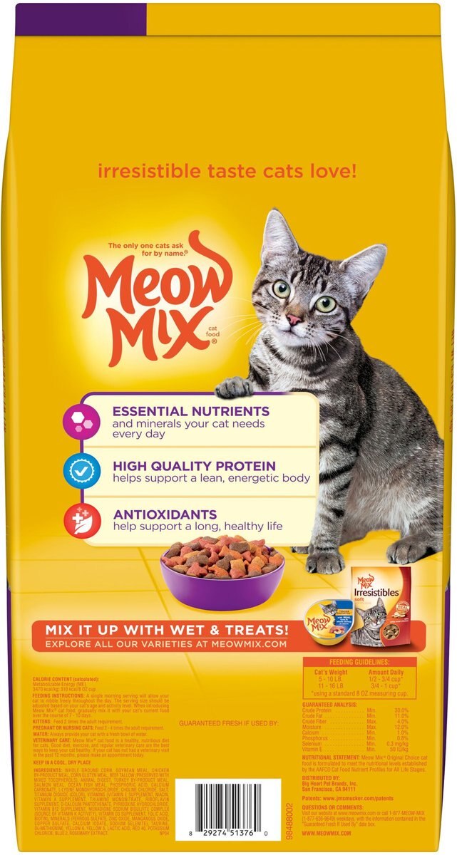 MEOW MIX Original Choice Dry Cat Food, 6.3lb bag