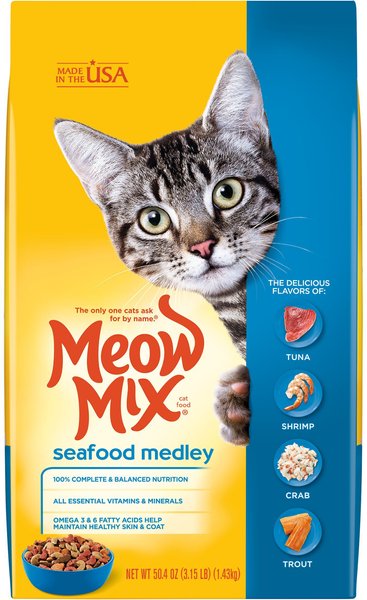 Meow Mix Seafood Medley Dry Cat Food, 3.15-lb bag slide 1 of 8