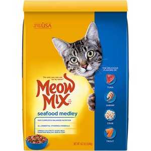 Meow Mix Seafood Medley Dry Cat Food, 14.2-lb bag