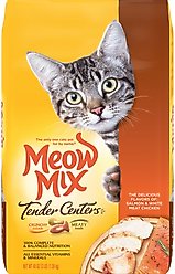 Meow Mix Tender Centers Salmon & White Meat Chicken Dry Cat Food, 3-lb bag