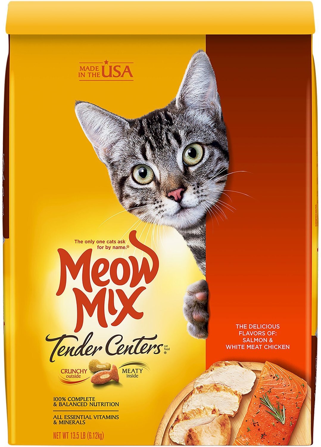 MEOW MIX Tender Centers Salmon & White Meat Chicken Dry Cat Food, 13.5