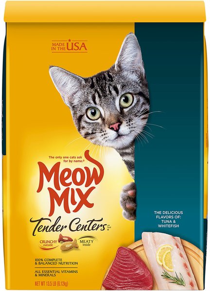 Meow Mix Tender Centers Tuna & Whitefish Dry Cat Food, 13.5-lb bag slide 1 of 6
